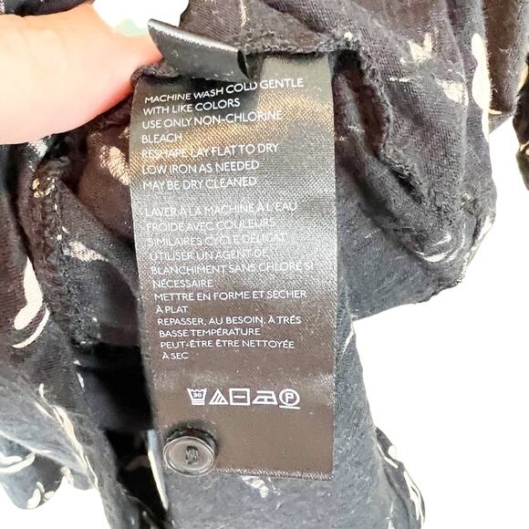 Anthropologie Maeve Butterfly Baby Doll Tunic y2k style Black White XS - Picture 7 of 10